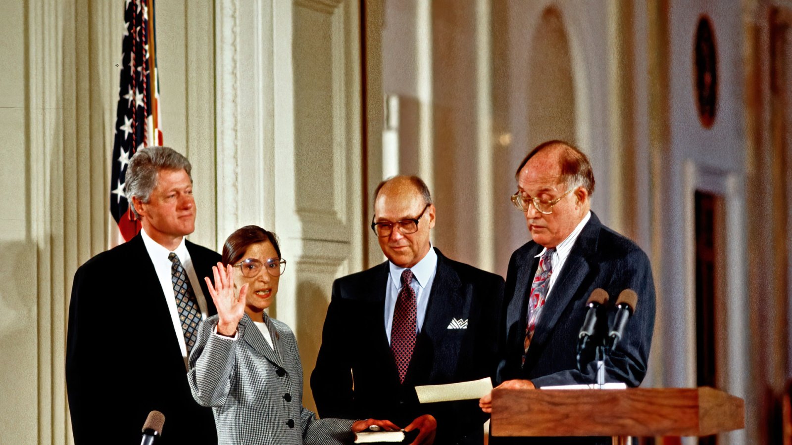 1993 Ruth Bader Ginsberg Justice of the Supreme Court Rehnquist Swears in Clinton mark reinstein Shutterstock 1993 Ruth Bader Ginsberg Justice of the Supreme Court Rehnquist Swears in Clinton mark reinstein Shutterstock
