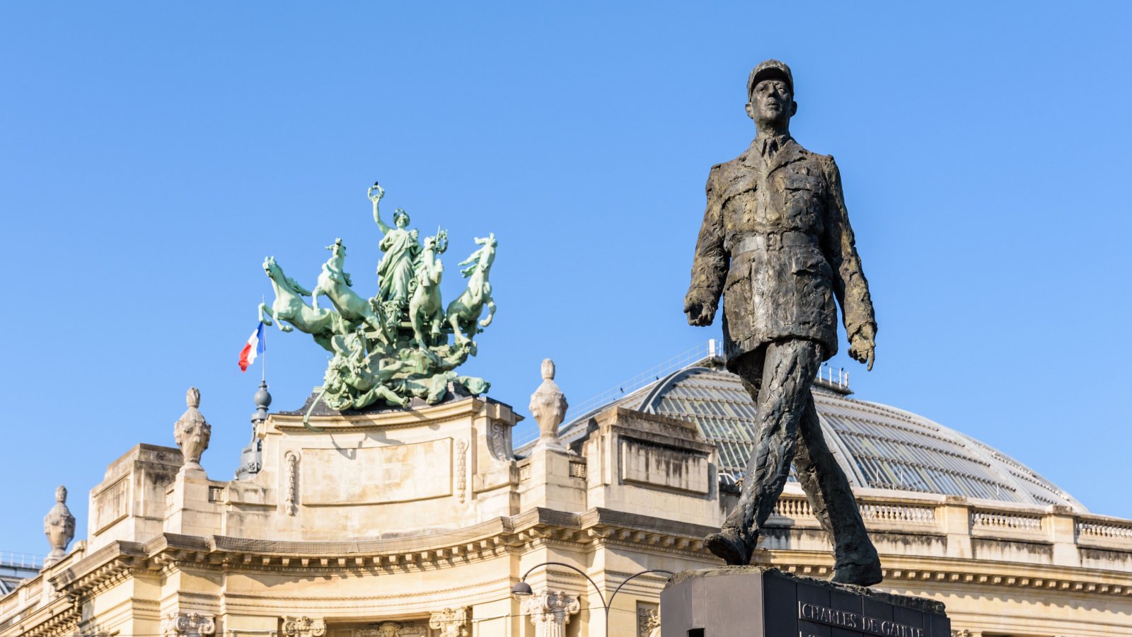 A statue of Charles de Gaulle paris olrat shutterstock