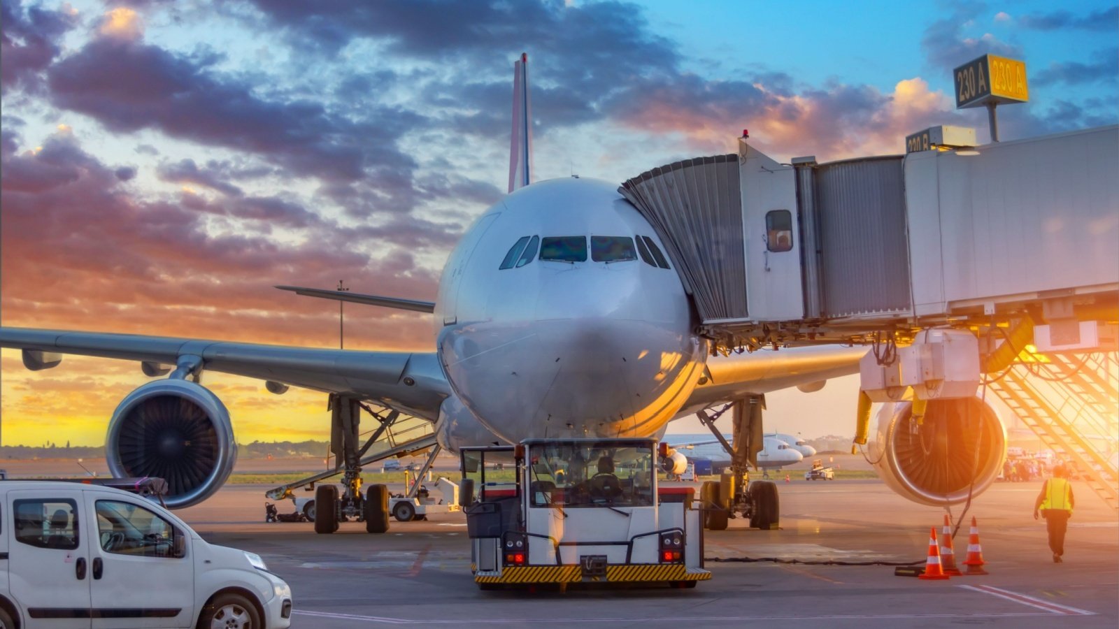 Airplane execute push back operation at airport airline terminal aappp Shutterstock