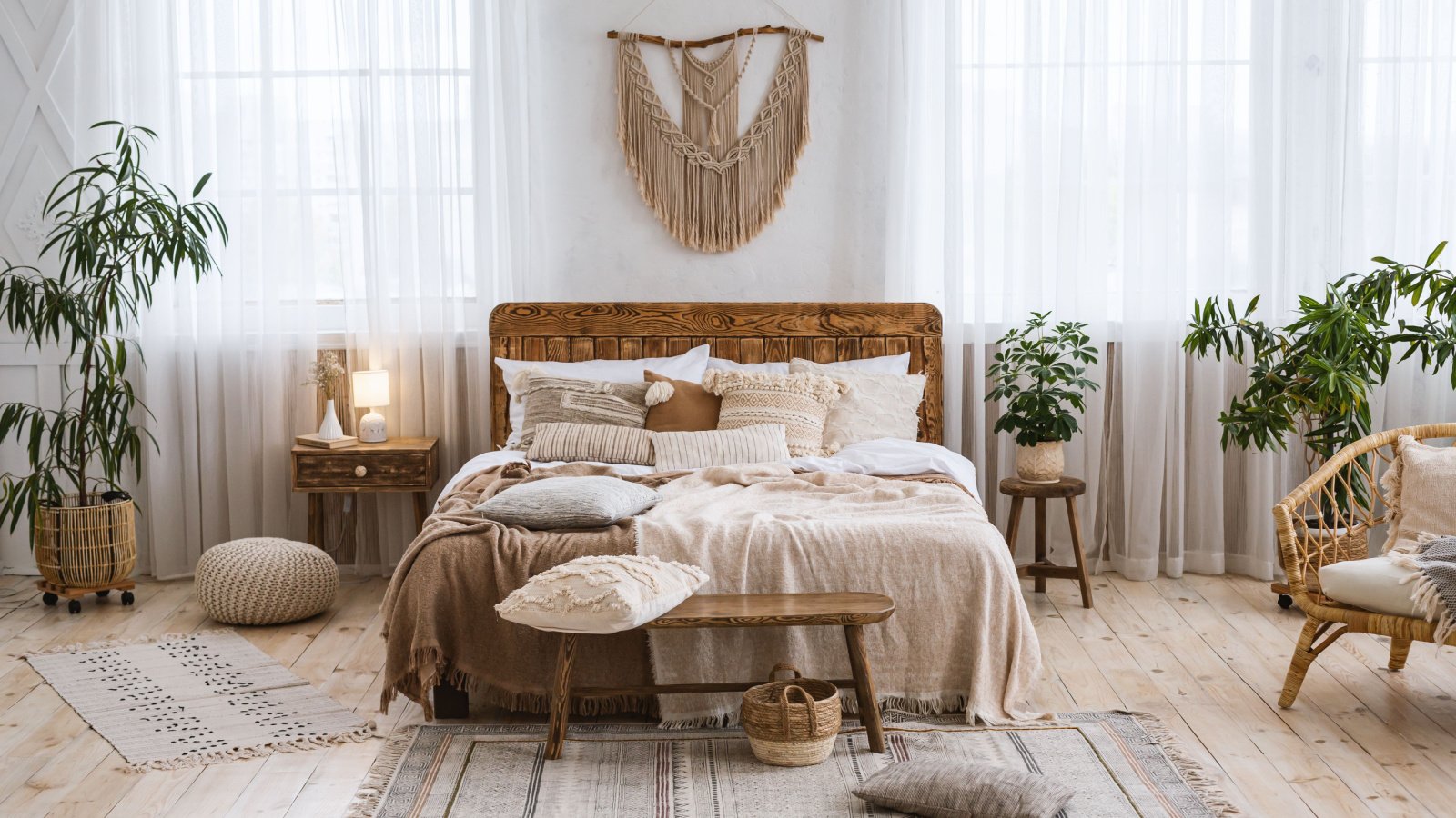 Bedroom Design Decor Boho Plants Prostock studio Shutterstock