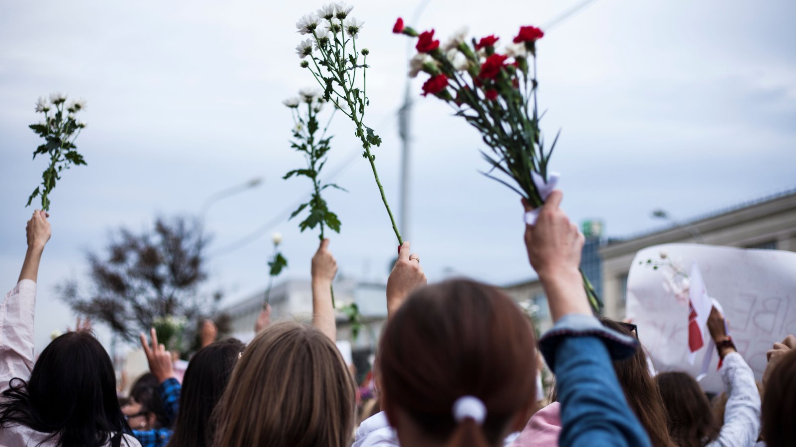 Belarus women's protest peaceful demonstrators zhuk ladybug shutterstock