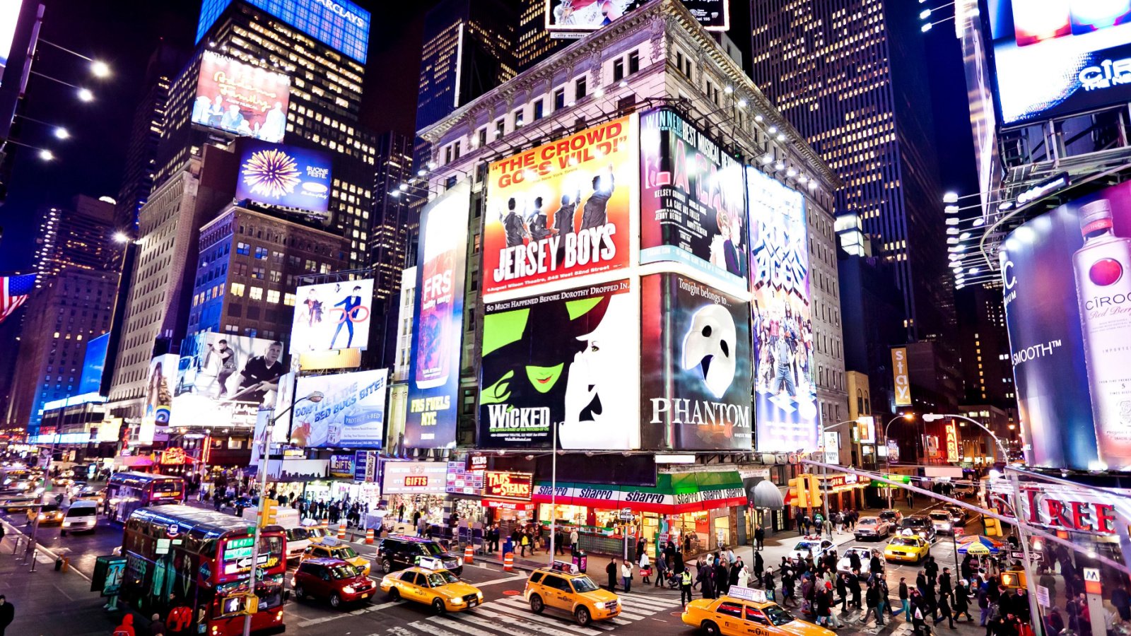 Broadway Times Square NYC New York Wicked Phantom of the Opera Andrey Bayda Shutterstock