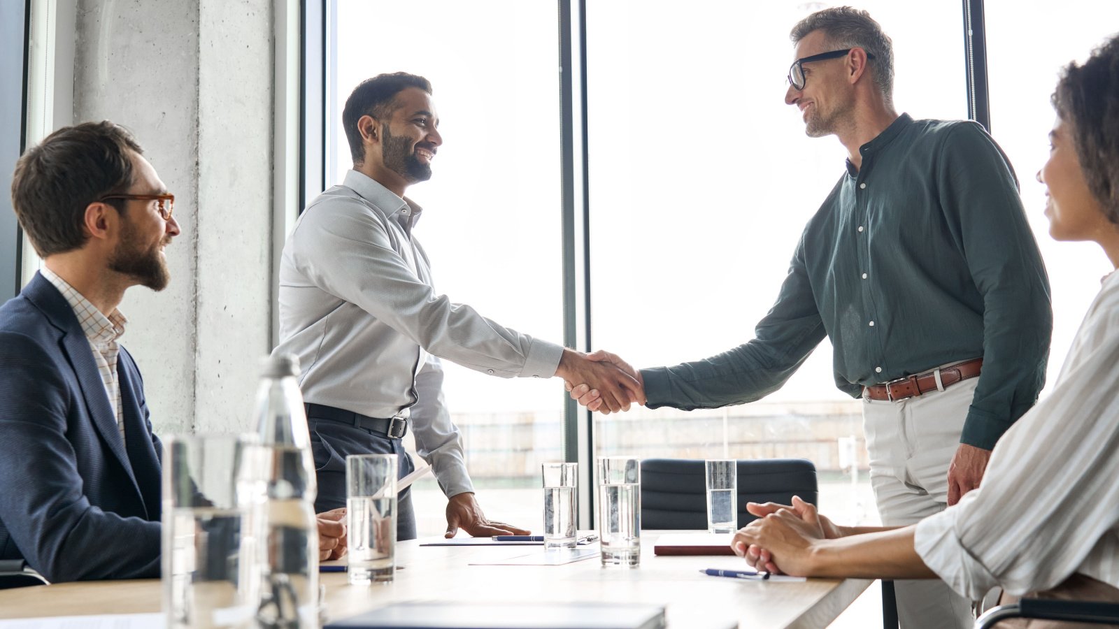 Business Investors Work Board Room Hand Shake Ground Picture Shutterstock