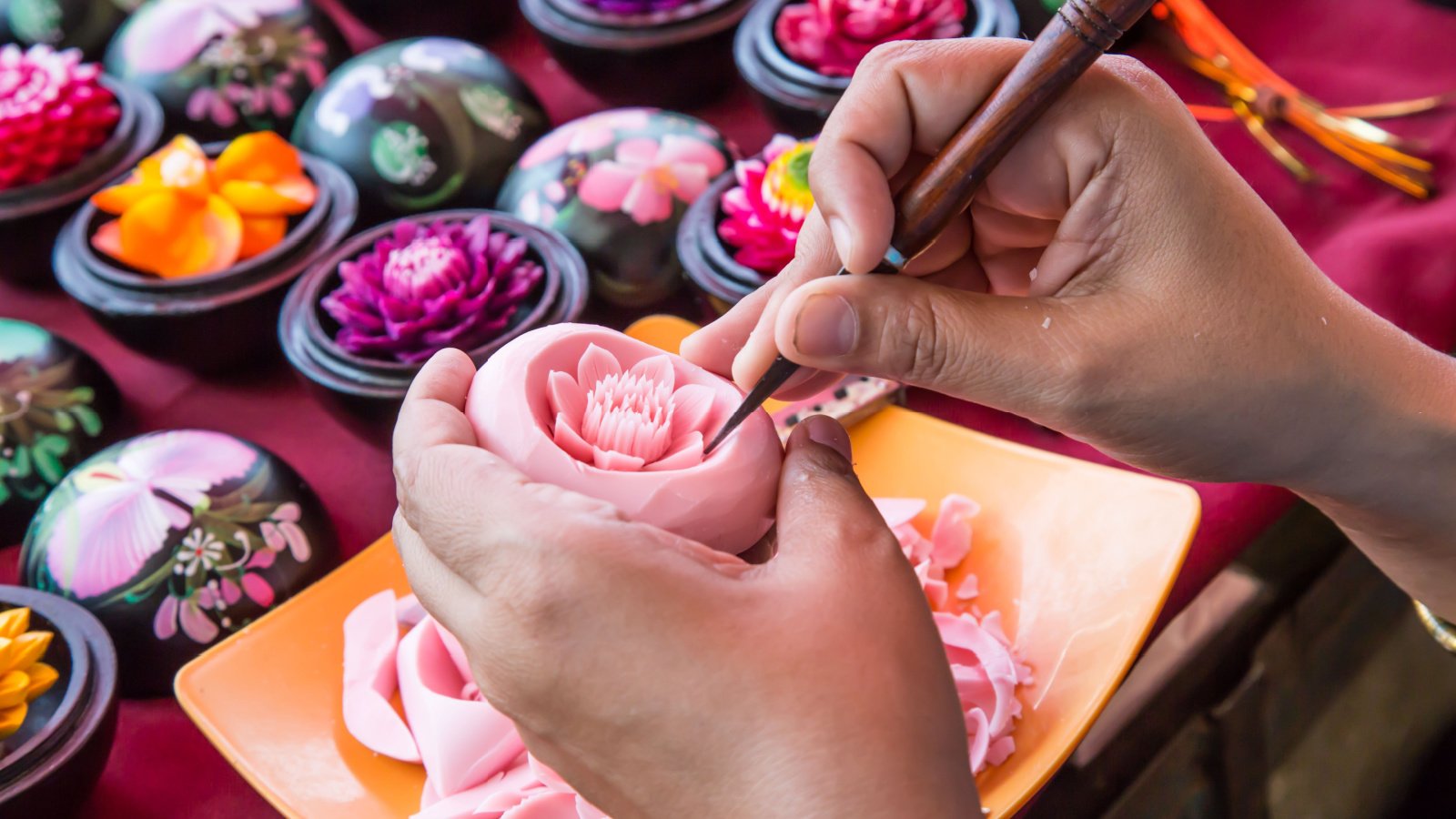 Carving Soap Flower Create Artist Chirawan Thaiprasansap Shutterstock