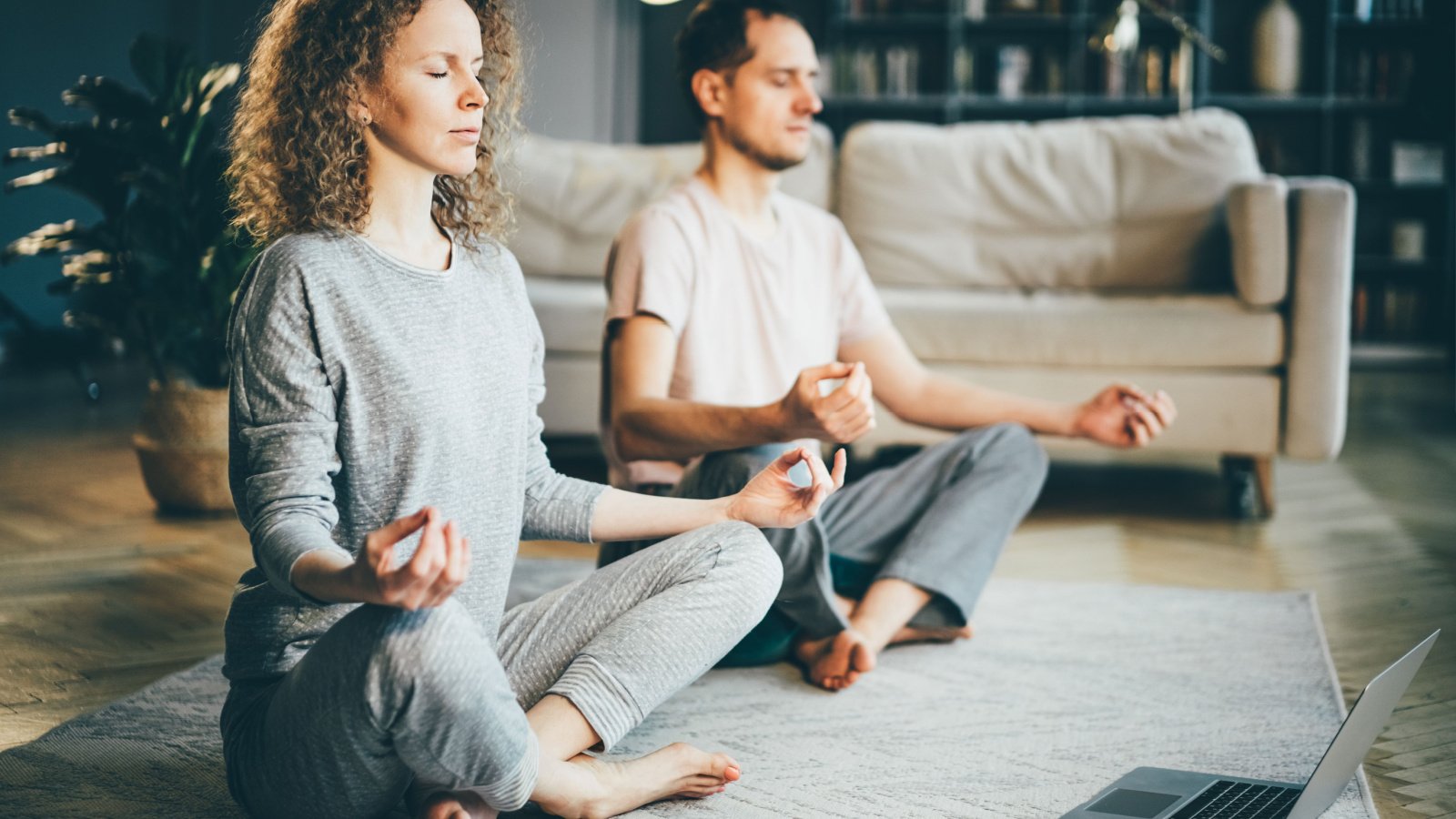 Couple Yoga Meditation Health Self Care Relax Mariia Korneeva Shutterstock