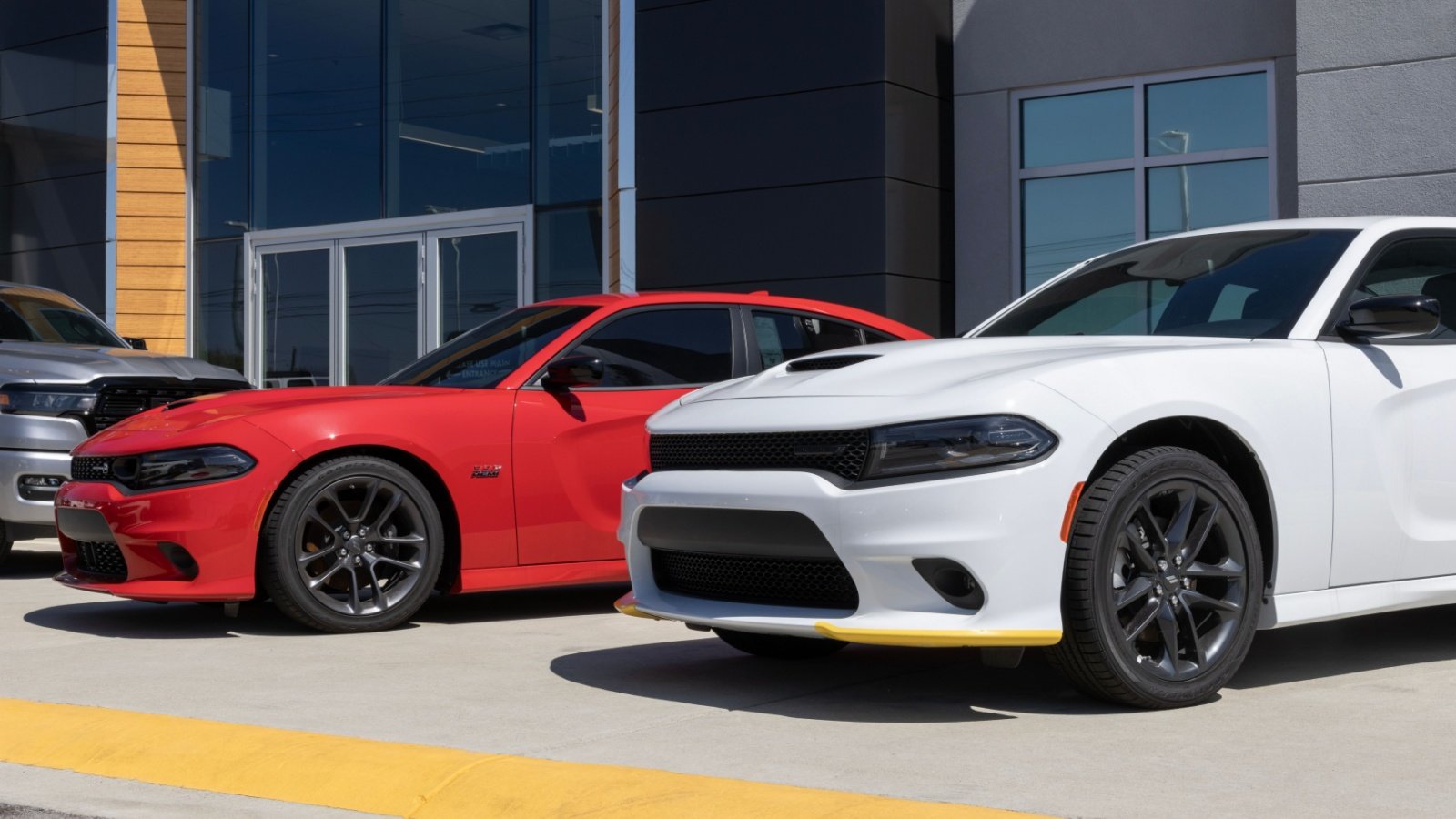 Dodge Charger display at a dealership car vehicle Jonathan Weiss Shutterstock