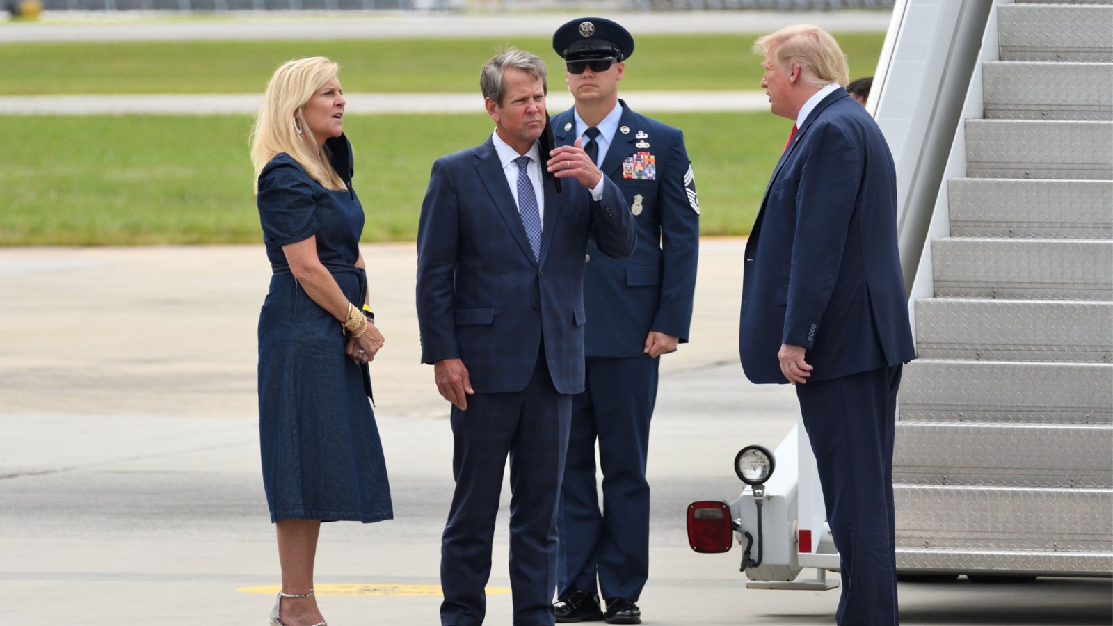 Donald Trump greets Georgia Governor Brian Kemp Politics Republican Evan El Amin Shutterstock