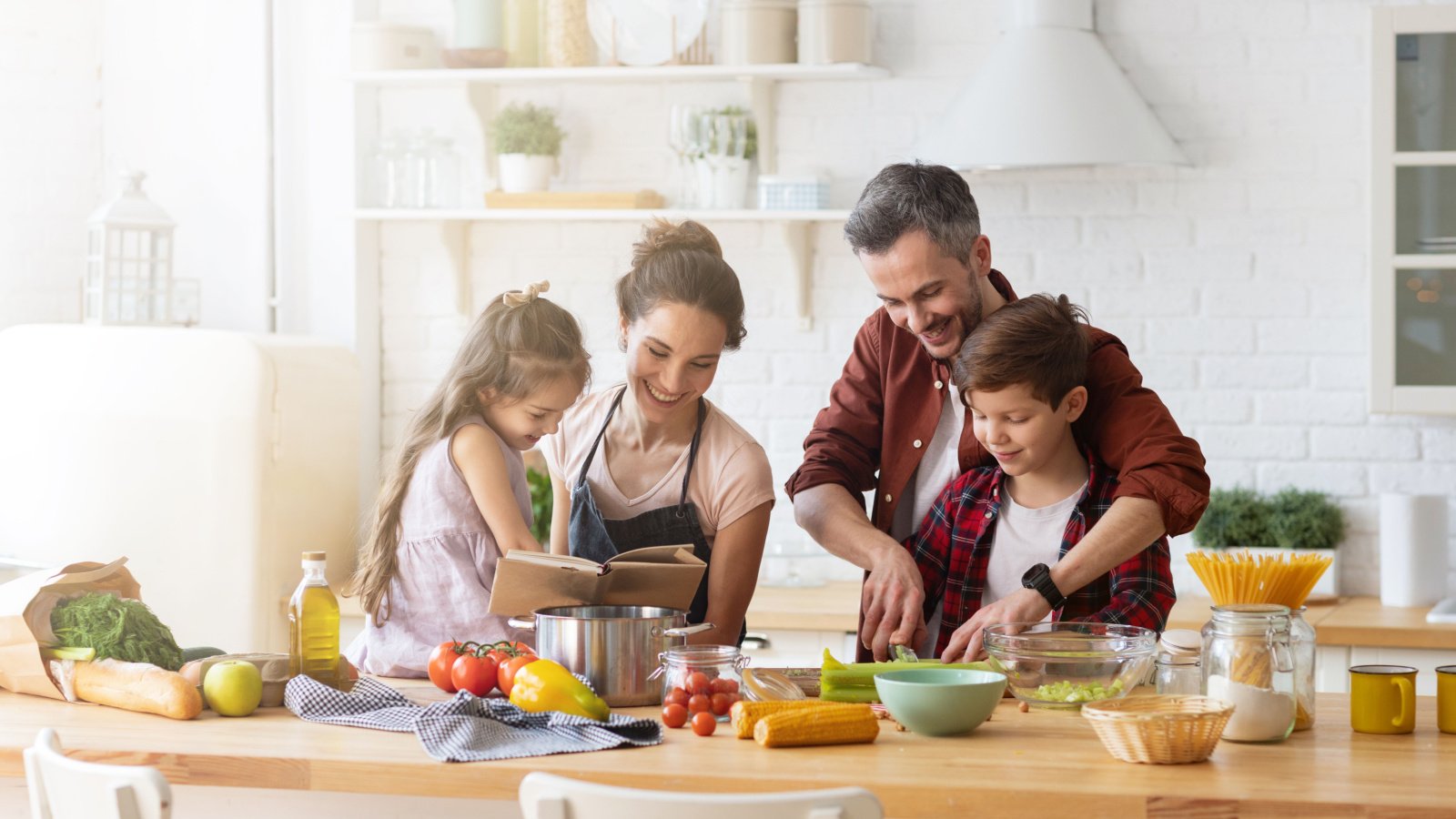 Family Cooking Kitchen parenting healthy eating popcorner Shutterstock