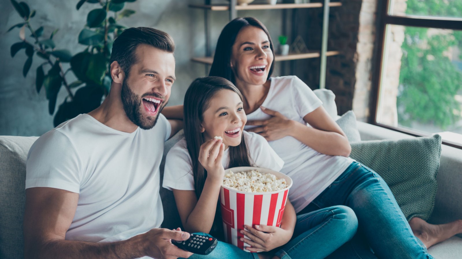 Family TV Television Popcorn Watch Roman Samborskyi Shutterstock