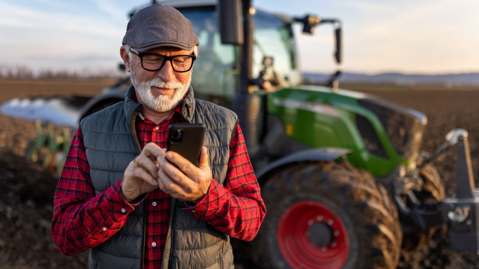 Farmer Tractor Technology App Phone Budimir Jevtic Shutterstock