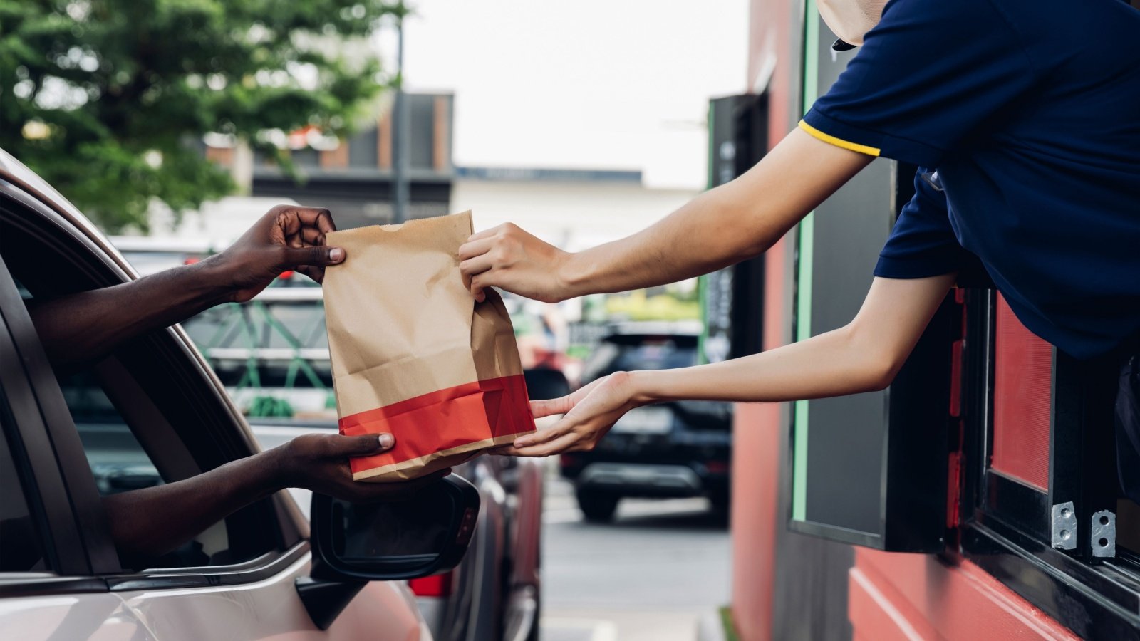 Fast food drive thru bag mcdonalds burger king restaurant kckate16 Shutterstock