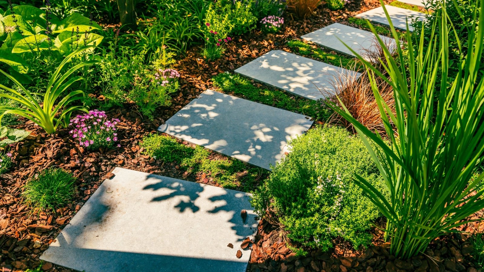 Garden path concrete landscape Ingrid Balabanova Shutterstock