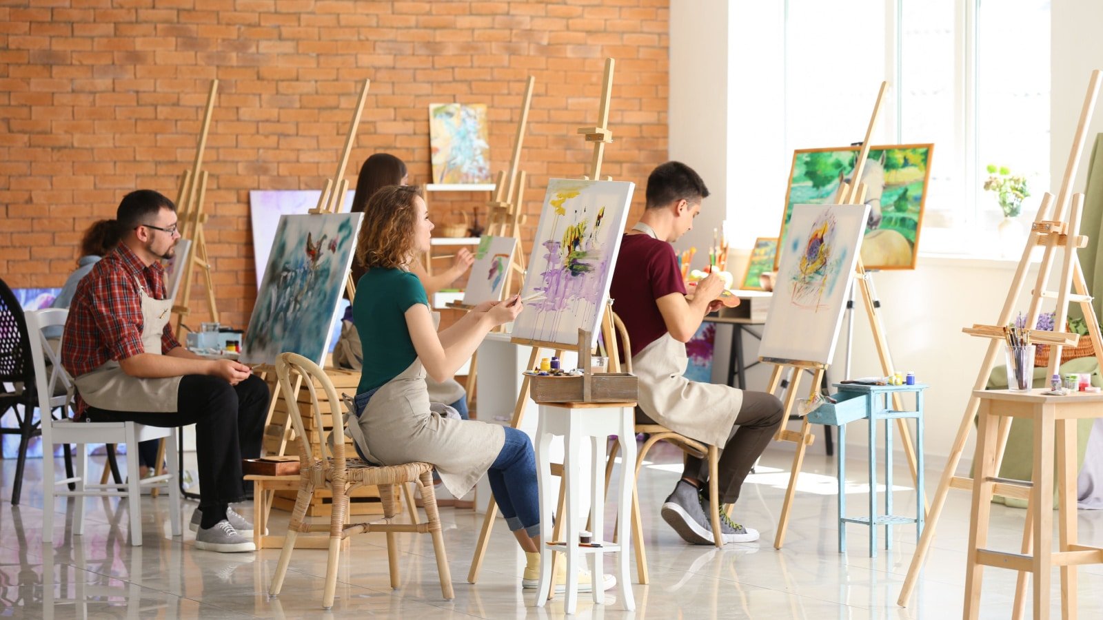 Group art class creative painting relax hobby wellness Pixel Shot Shutterstock