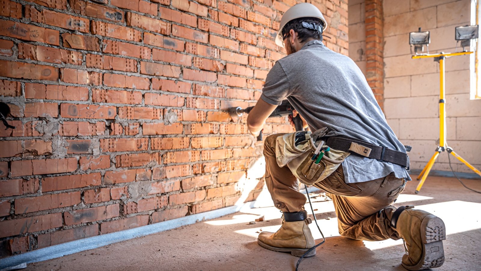 Handyman at a construction site PV productions Shutterstock Handyman at a construction site PV productions Shutterstock