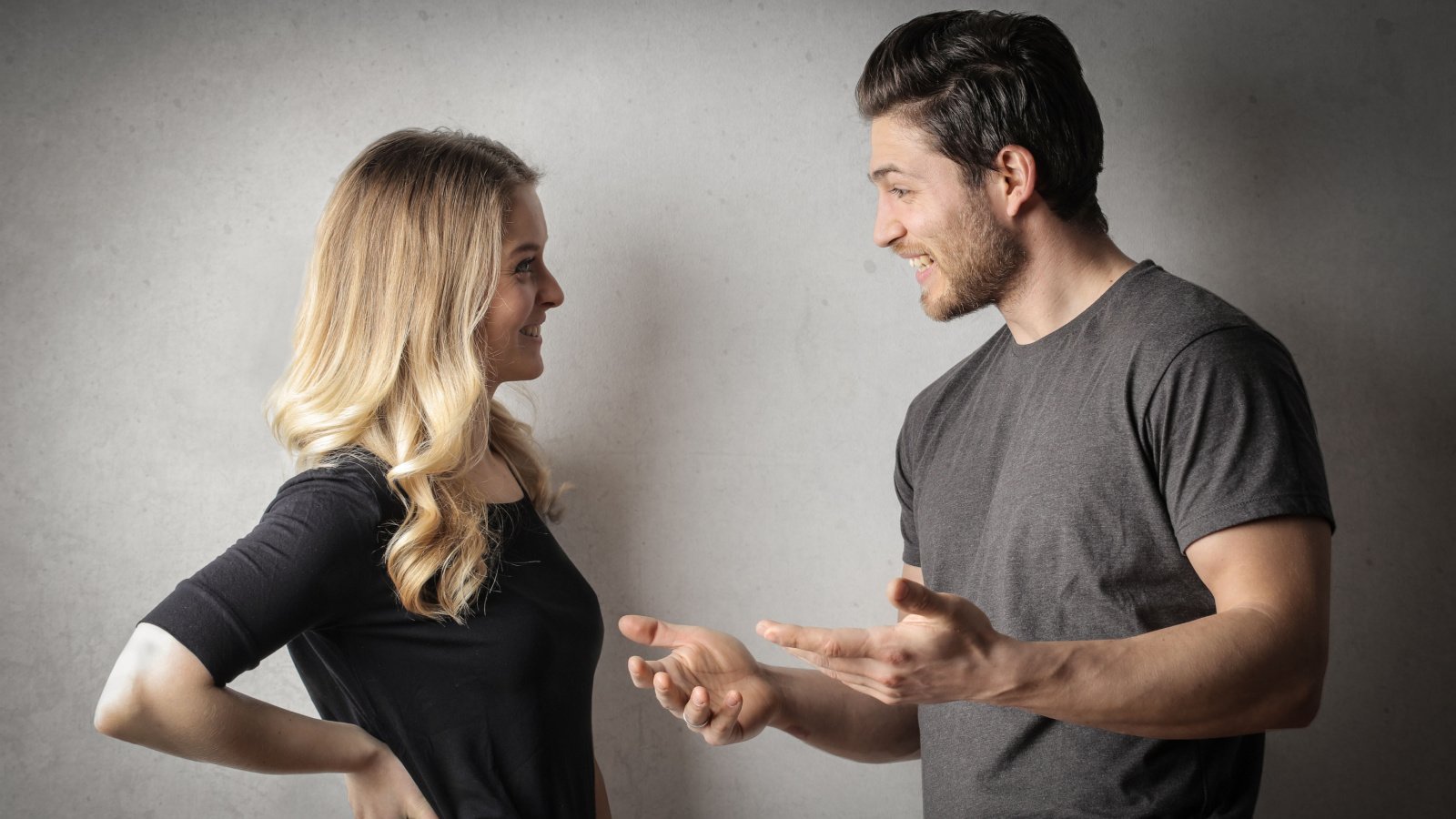 Happy couple talking together planning ollyy shutterstock