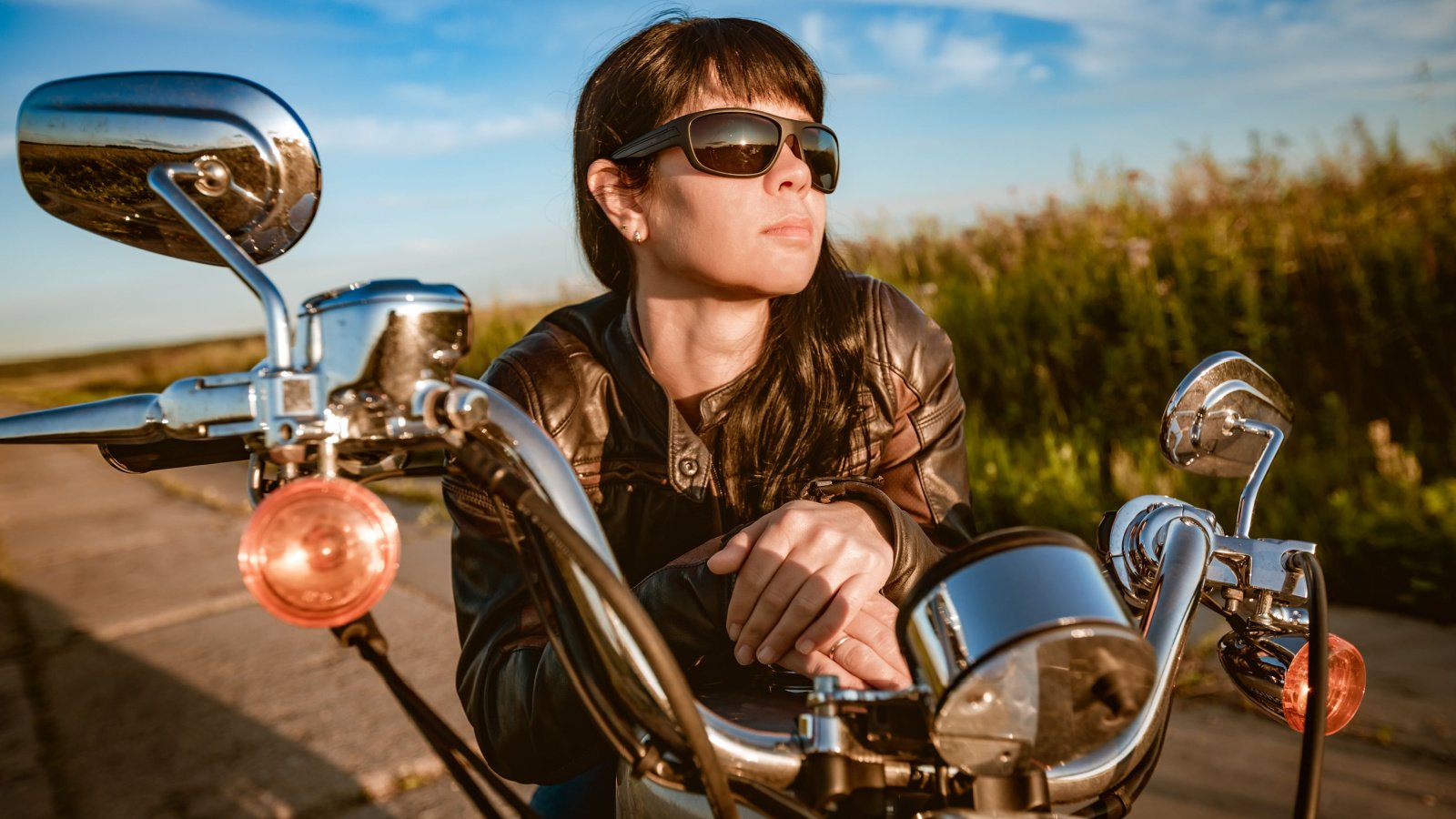 Harley Davidson Biker Motorcycle Sunglasses Leather Jacket Andrei Armiagov Shutterstock