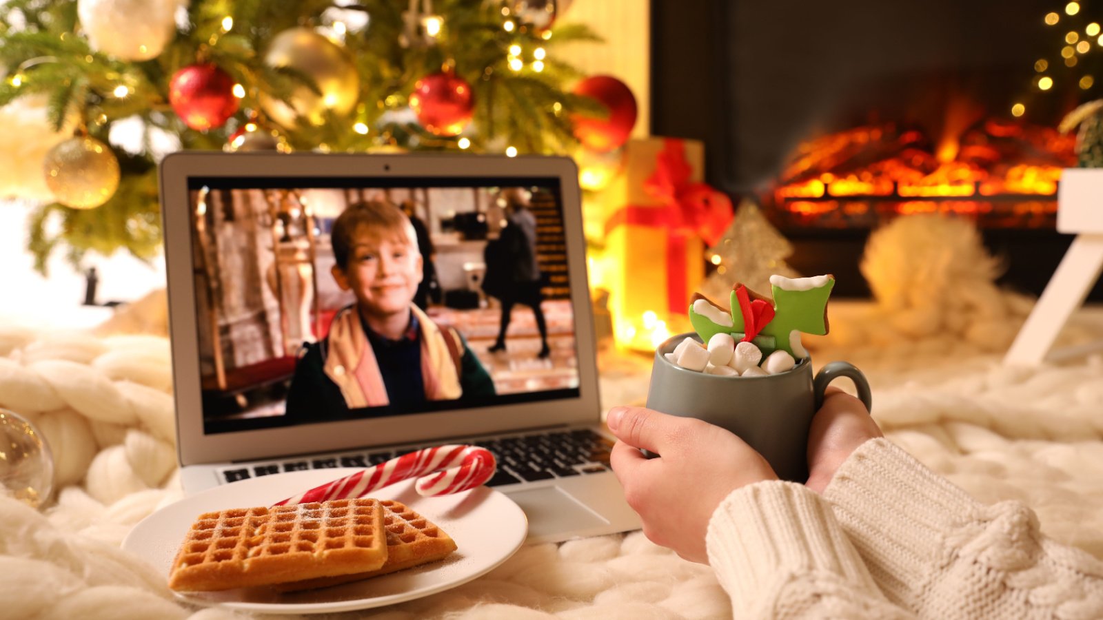 Home alone movie christmas holiday cozy hot chocolate New Africa Shutterstock