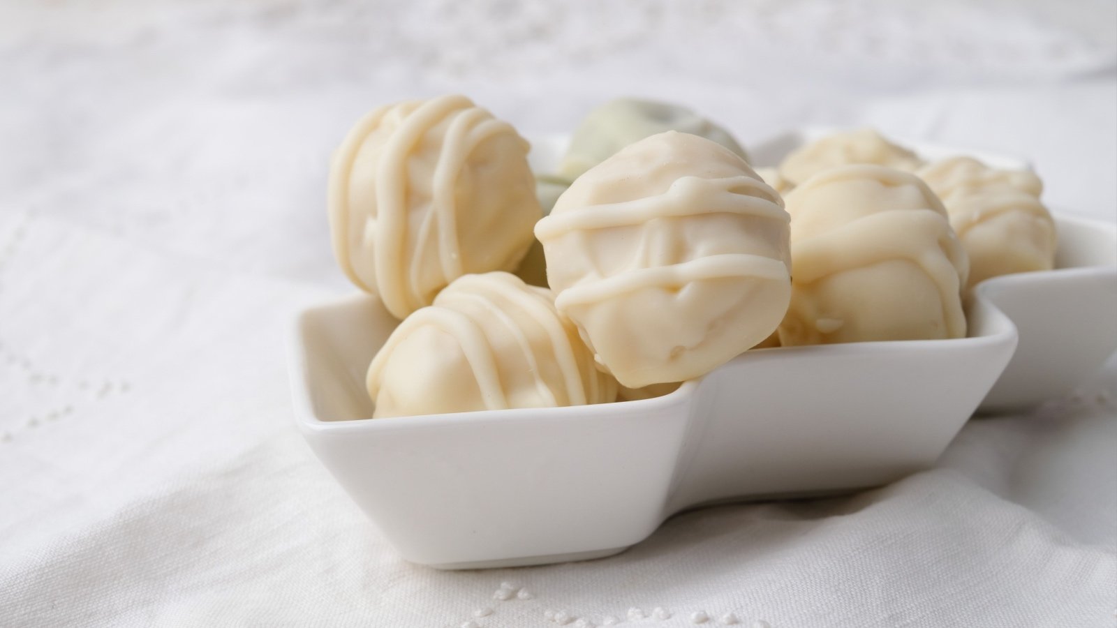 Homemade white chocolate truffles food Lelechka Shutterstock Homemade white chocolate truffles food Lelechka Shutterstock