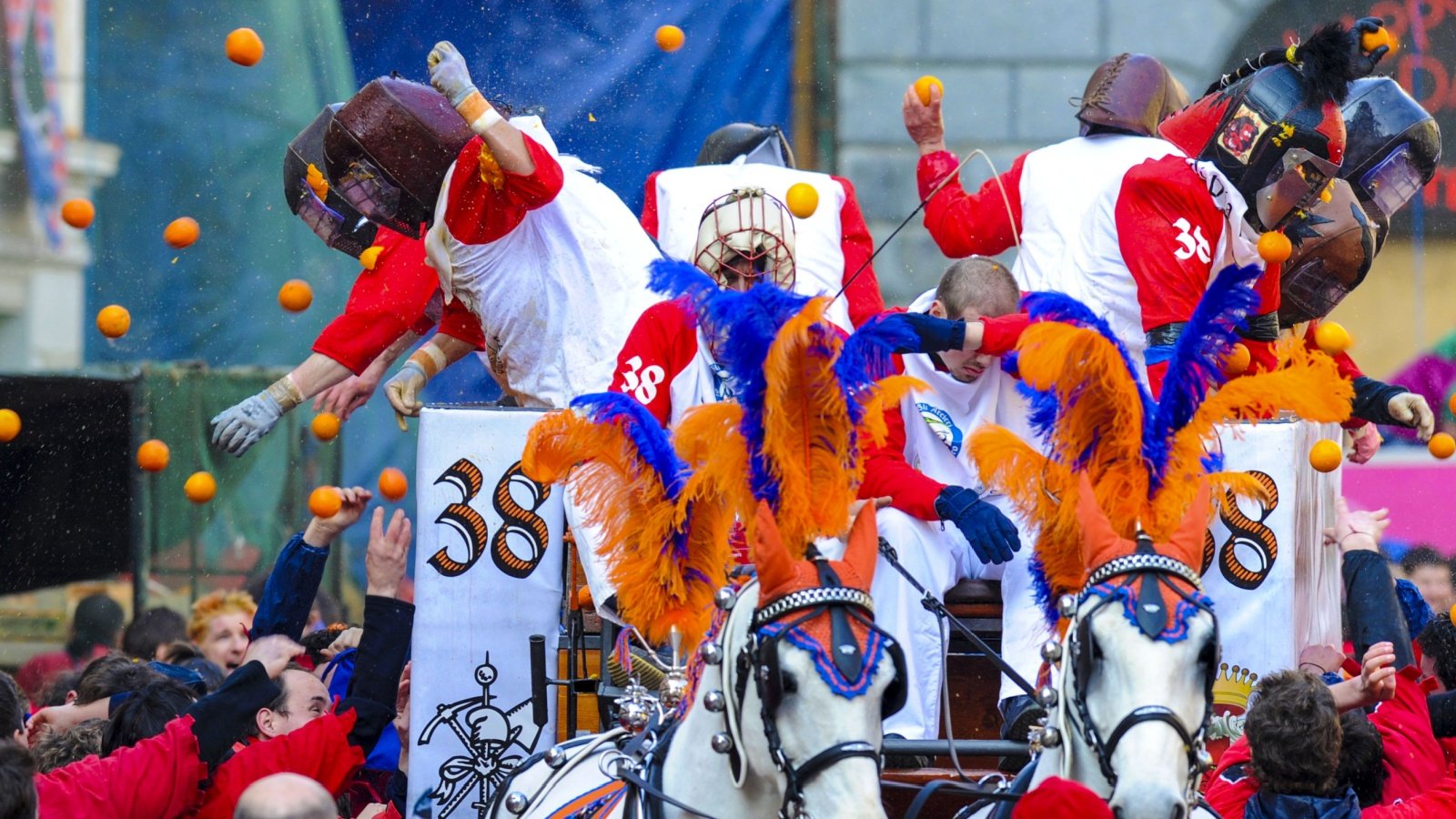 Ivrea Italy Battle of the Oranges Paolo Bona Shutterstock Ivrea Italy Battle of the Oranges Paolo Bona Shutterstock