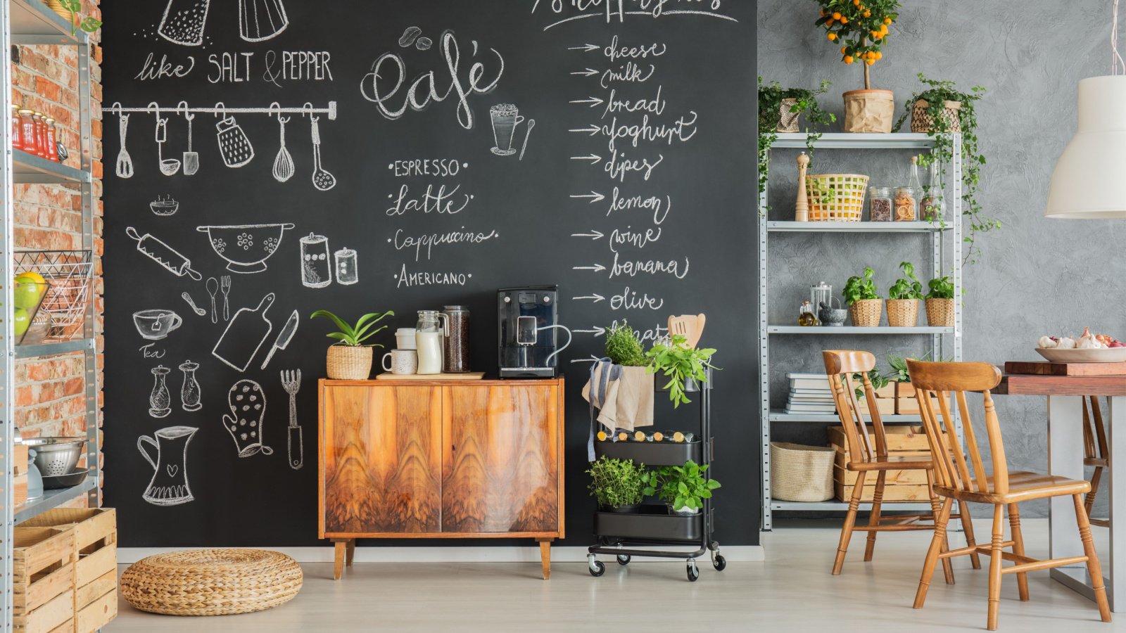 Kitchen Home Decor Chalkboard Wall Ground Picture Shutterstock