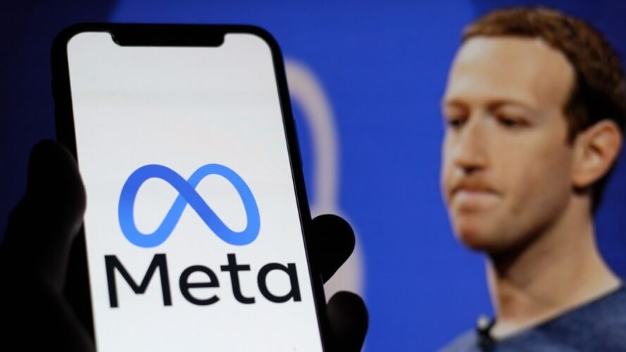 Meta logo With CEO Mark Zuckerberg Muhammad Alimaki Shutterstock