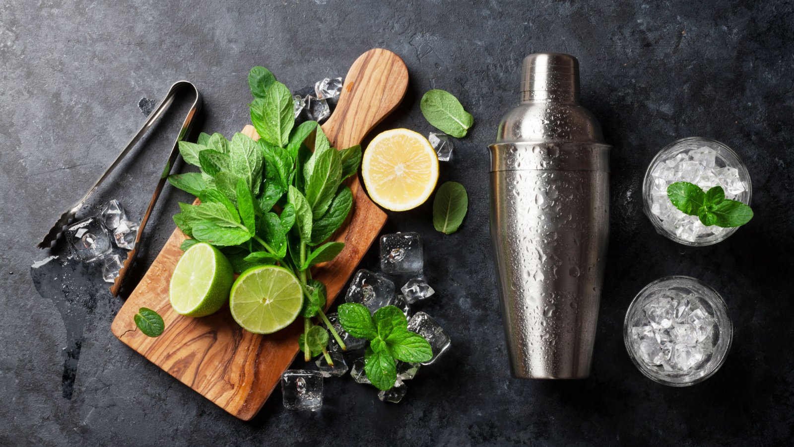 Mojito Making Kit Cocktail Drink alcohol mint lime Evgeny Karandaev Shutterstock