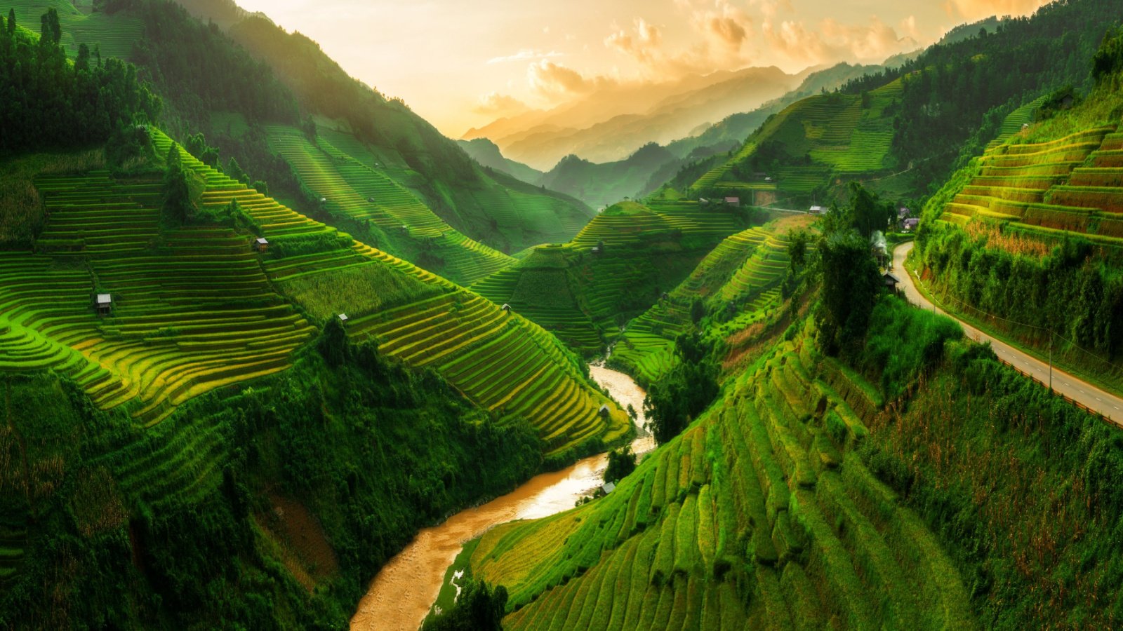 Mu Cang Chai, terraced rice field landscape near Sapa, north Vietnam Summit Art Creations Shutterstock