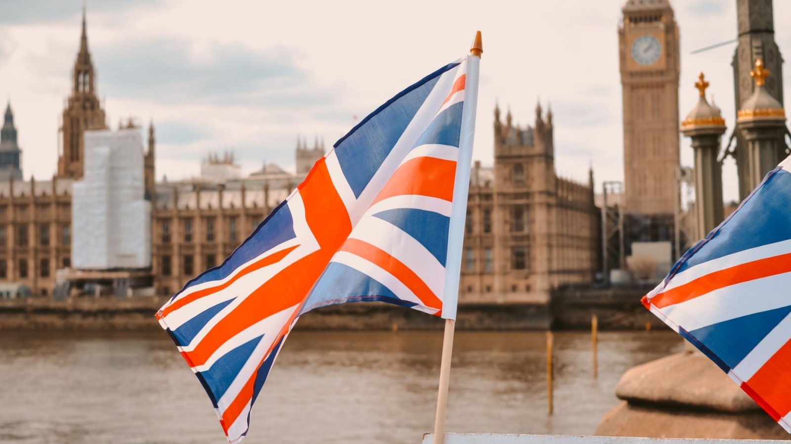 National flag of United Kingdom of Great Britain in London England Natadobrovolskaya Shutterstock