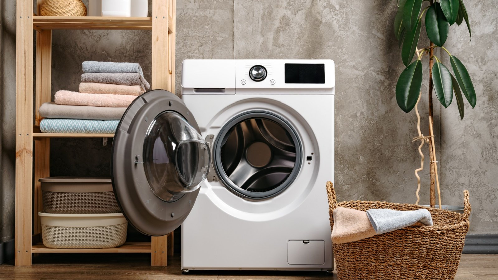 Organized laundry room washing machine FabrikaSimf Shutterstock