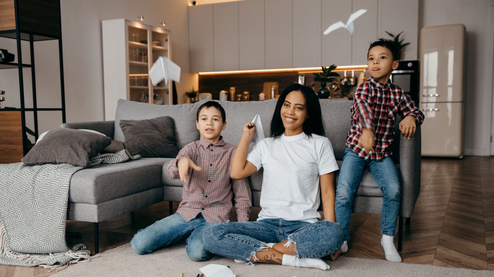 POC Family Paper Airplane Kids Boy Mother Mom Anton Kor Shutterstock