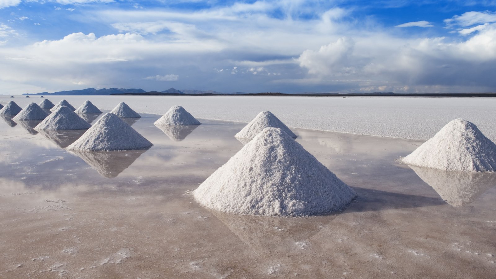 Piles of salt, Uyuni salt flat, Potosi province, Altiplano, Bolivia GTW Shutterstock