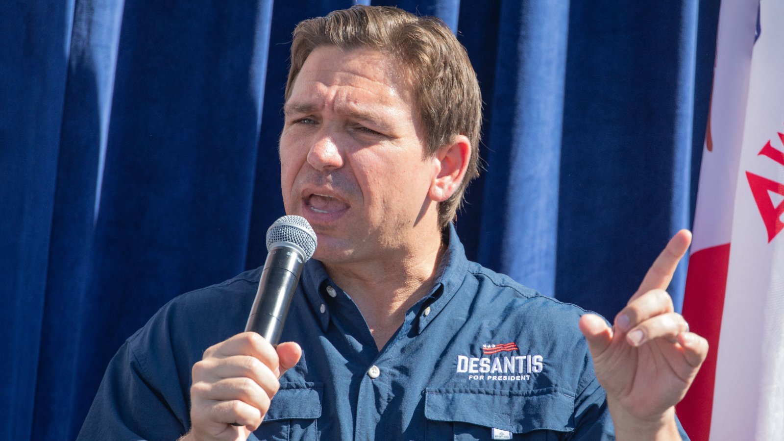 Politician Ron DeSantis Speaking Campign Microphone Juli Hansen Shutterstock