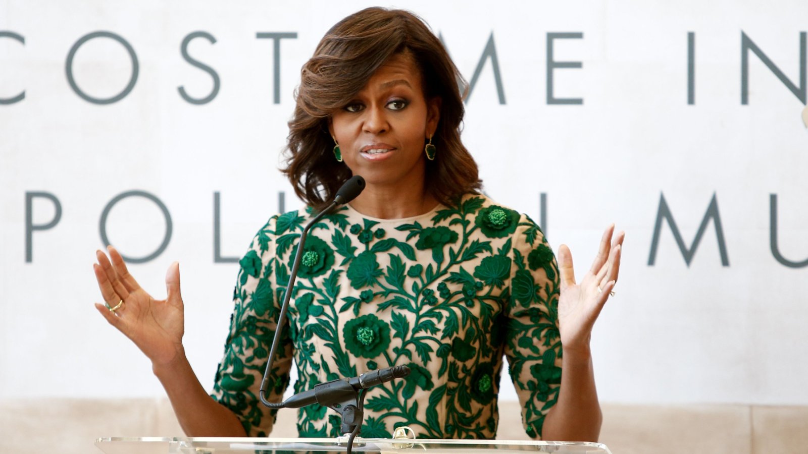 Politics Michelle Obama Speaking Debby Wong Shutterstock