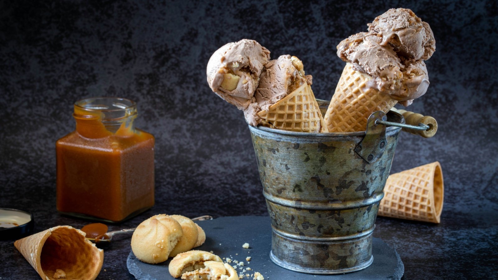 Salted Caramel ice cream cone Arieh Shutterstock