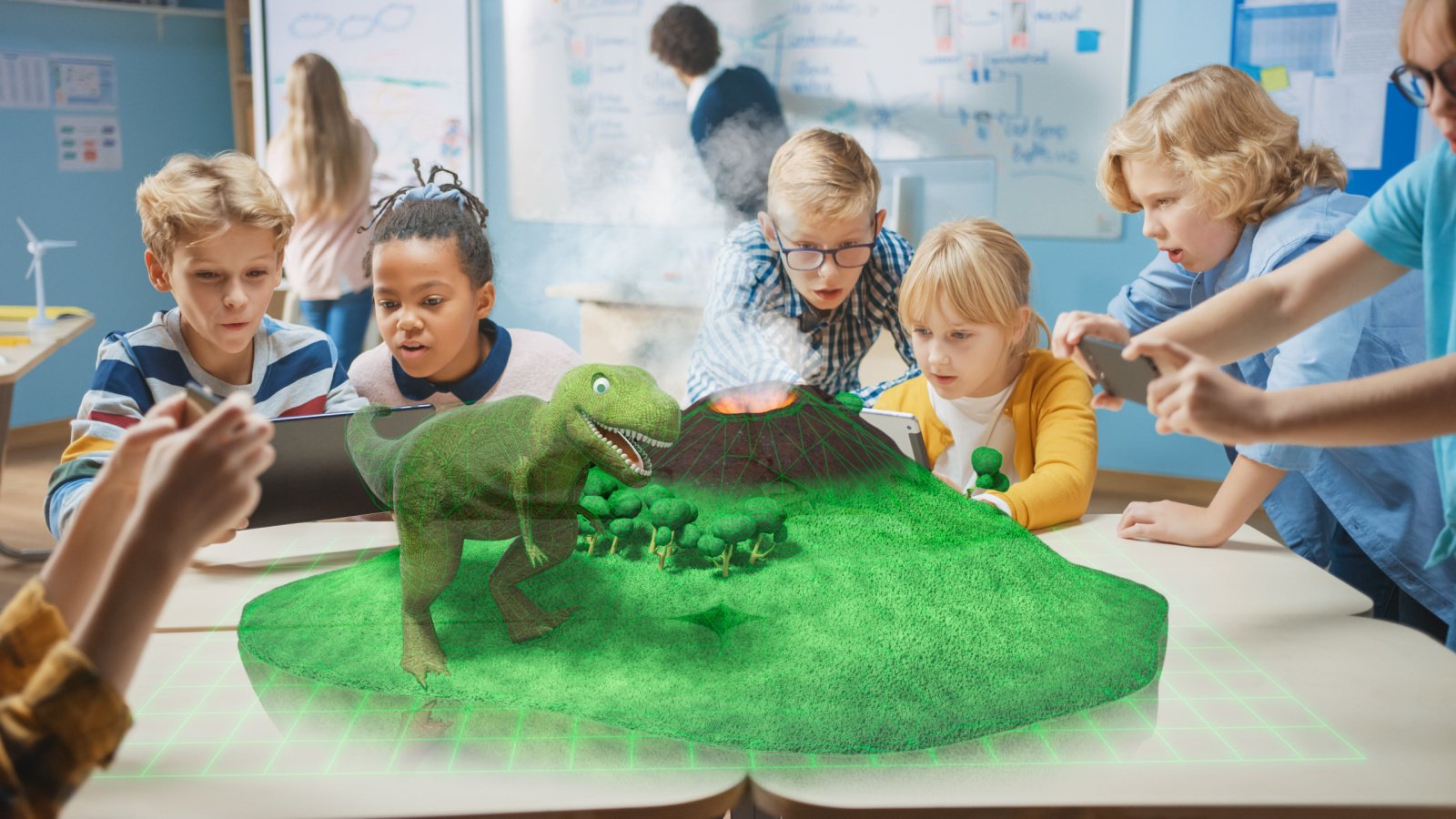 School Children Use Digital Tablet Computers with Augmented Reality App Education Classroom Gorodenkoff Shutterstock