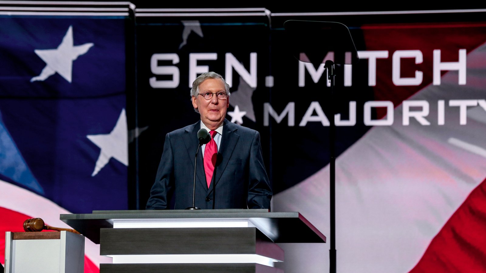 Senator Congress Republican Mitch McConnell (R KY) addresses the Republican National Convention mark reinstein shutterstock