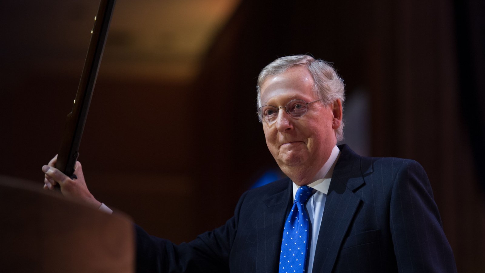 Senator Congress Republican Mitch McConnell (R KY) speaks at the Conservative Political Action Conference (CPAC) Christopher Halloran Shutterstock