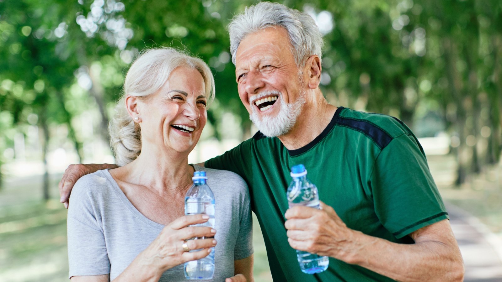 Senior Couple Male Woman Drinking Water Exercise fitness hydration pics five Shutterstock