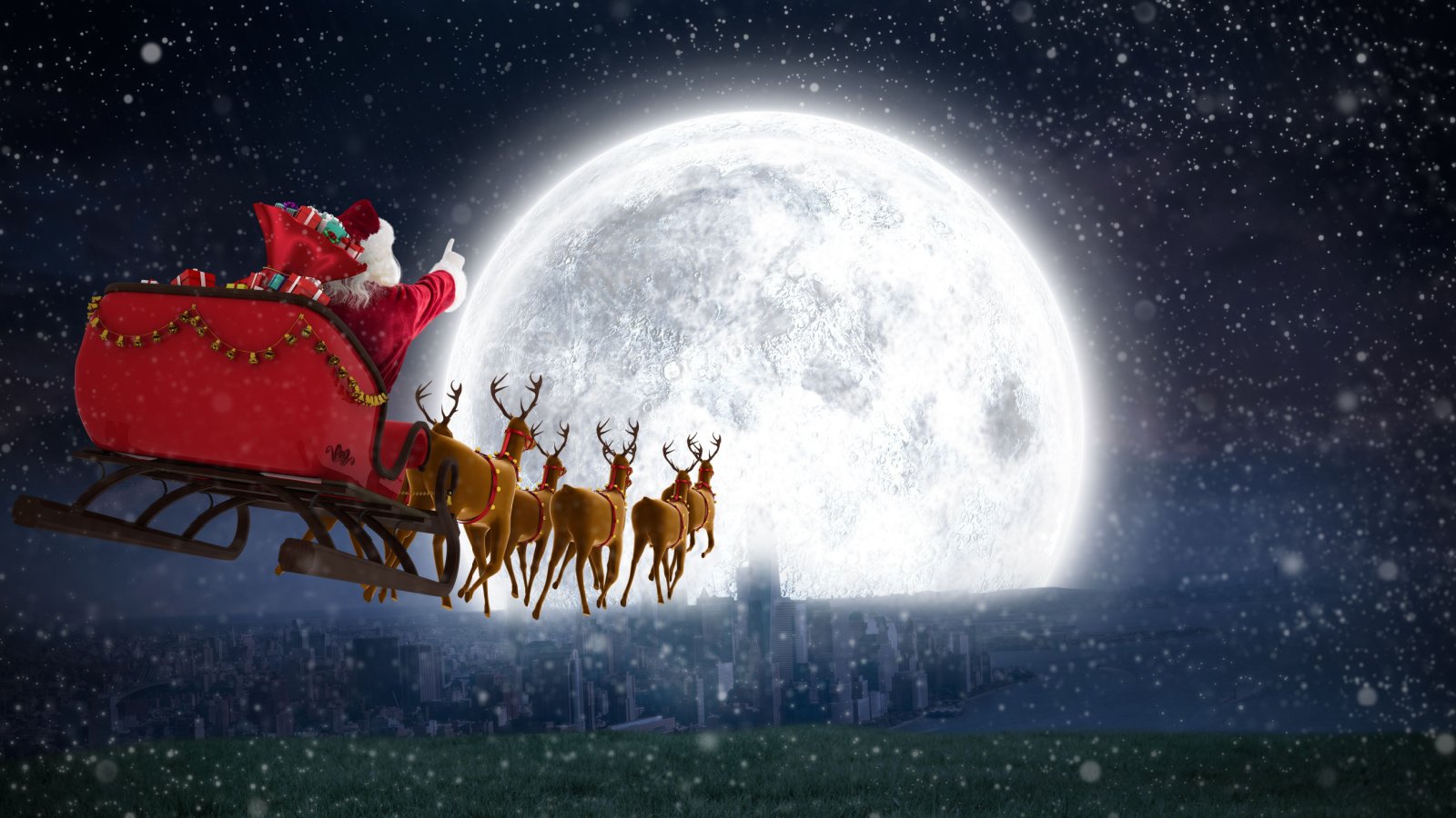 Santa sleigh Reindeer Christmas holiday vectorfusionart Shutterstock