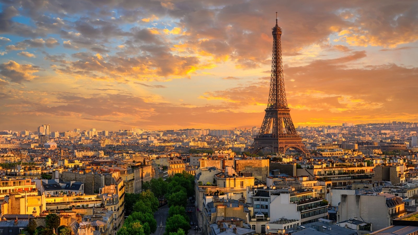 Skyline of Paris with Eiffel Tower France Catarina Belova Shutterstock