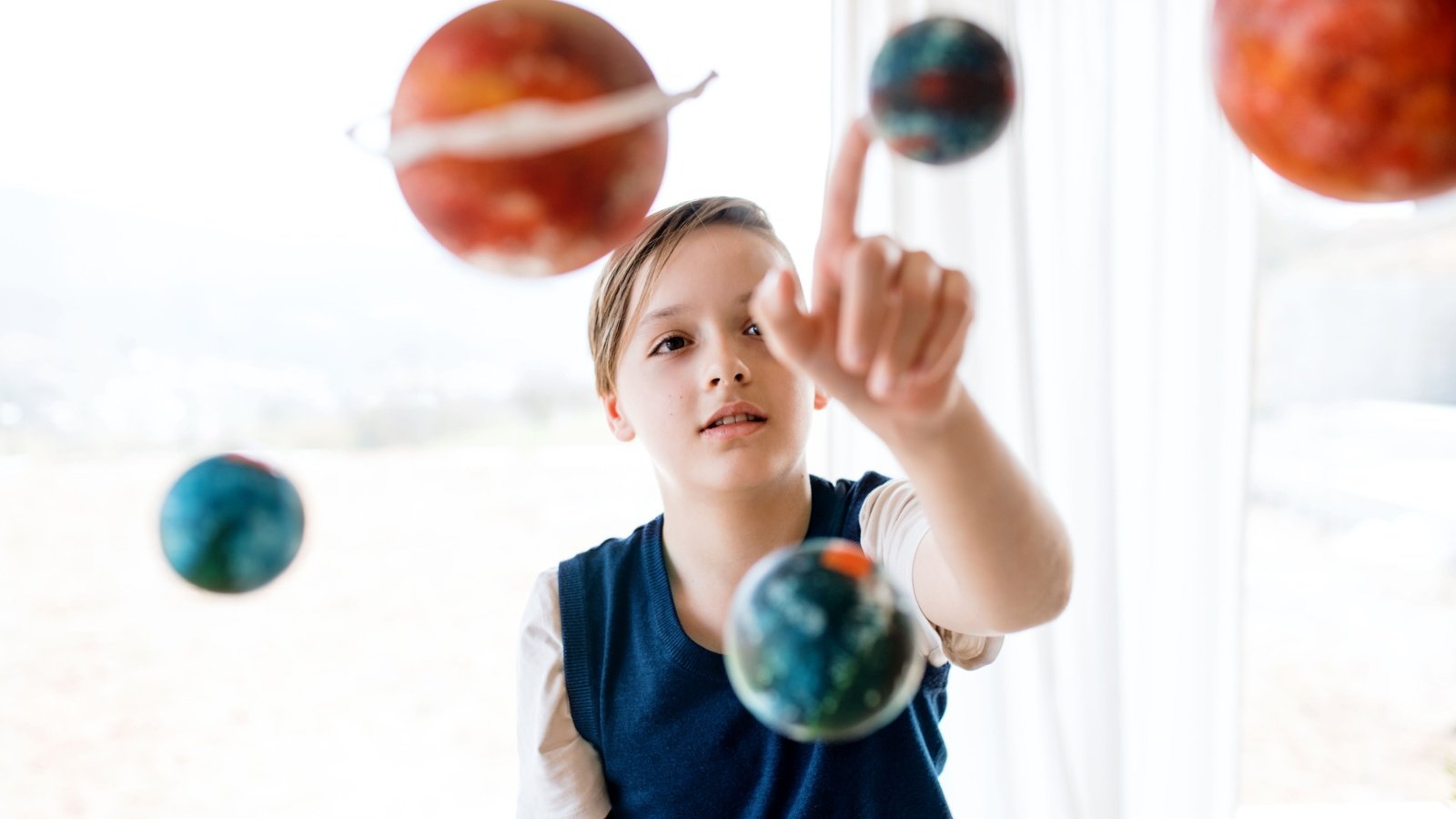 Solar System Model Science Space Boy Child Kid Ground Picture Shutterstock