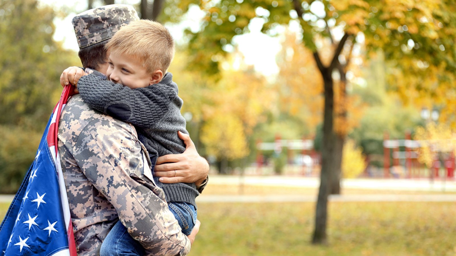 Soldier military reunited with his family africa studio shutterstock