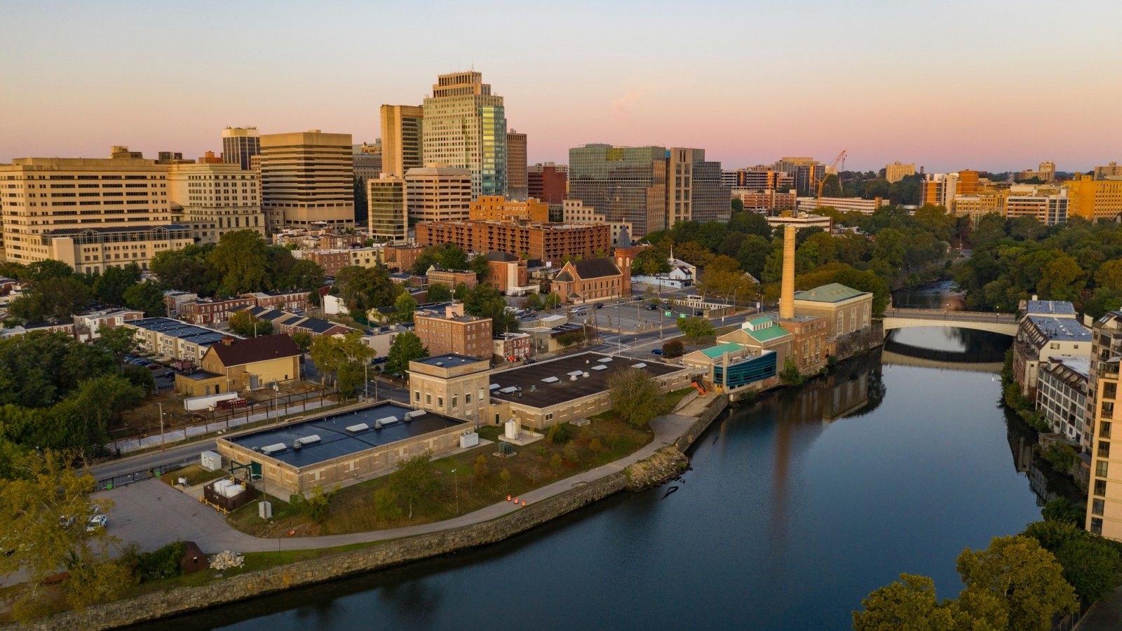 Sunrise Over Cristina River and Downtown Wilmington Delaware Real Window Creative Shutterstock