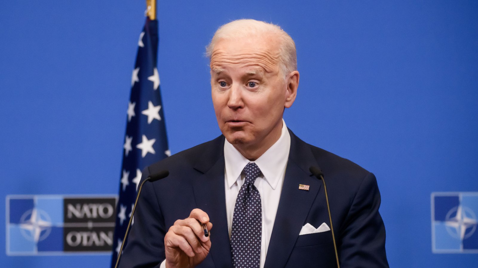 US President Joe Biden Shocked 2022 NATO Gints Ivuskans Shutterstock