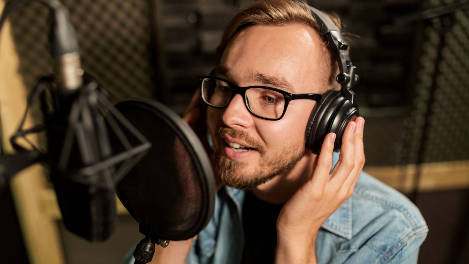 Voice over sound recording music singer podcast Ground Picture Shutterstock