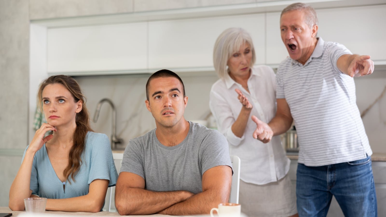 adult children couple fight family argument parents