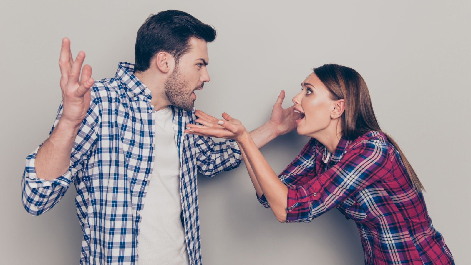 angry couple argue fighting