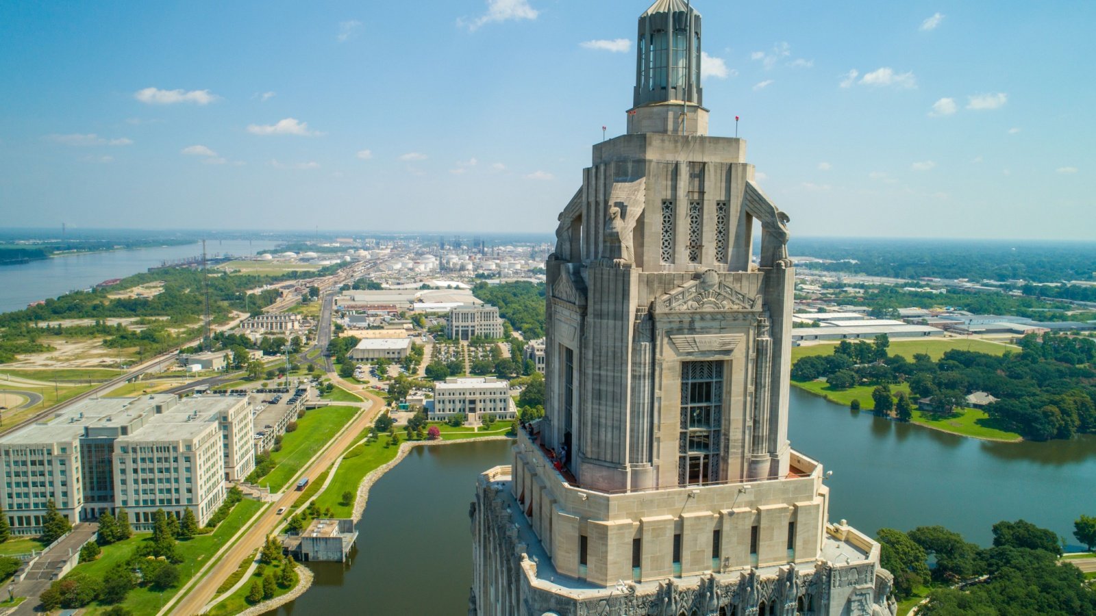 closeup of the Louisiana State Capitol Building in Baton Rouge highrise Felix Mizioznikov Shutterstock