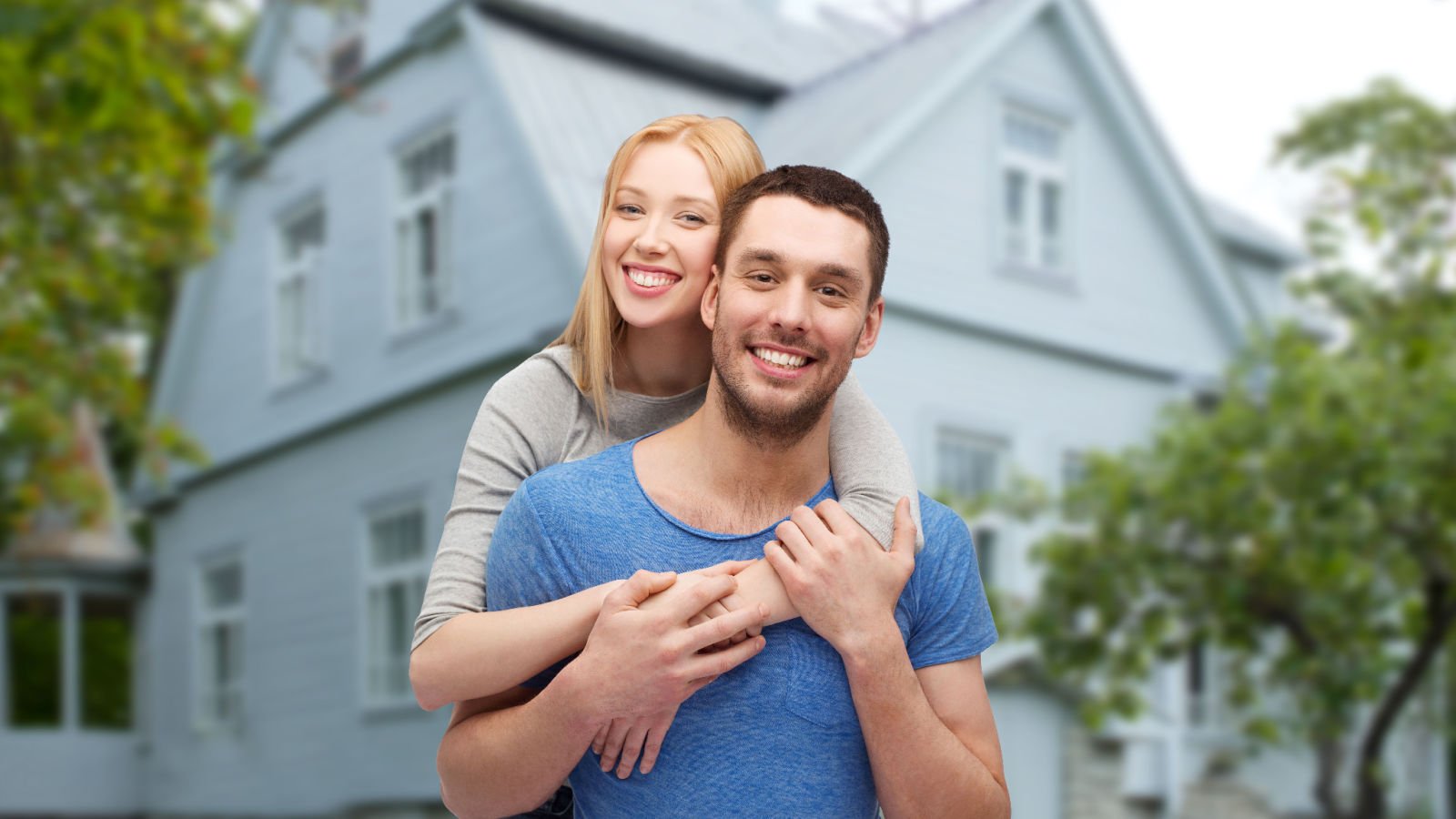 couple together house home neighborhood suburbs ground picture shutterstock